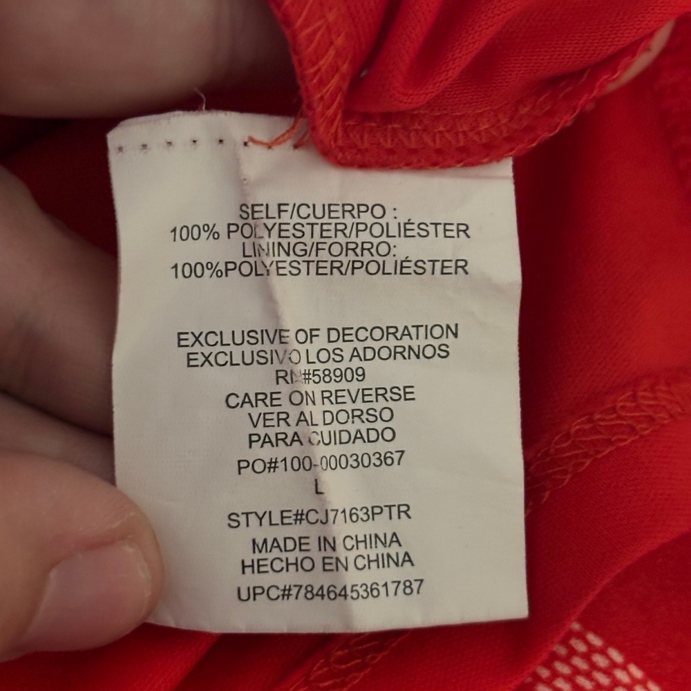 Copper Key Womens Red White Striped Ruffle Hem Shift Dress Large - Picture 6 of 6